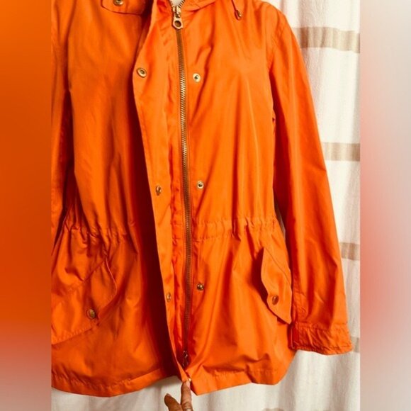 Lauren by Ralph Lauren Autum Orange Hooded Rain/Windbreaker Light Jacket Sz M - Picture 3 of 9
